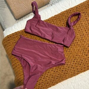 SAN LORENZO Bikini Size SMALL metallic mauve